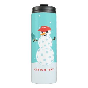 Pickleball Holiday Weihnachten Humour Snowman Thermosbecher