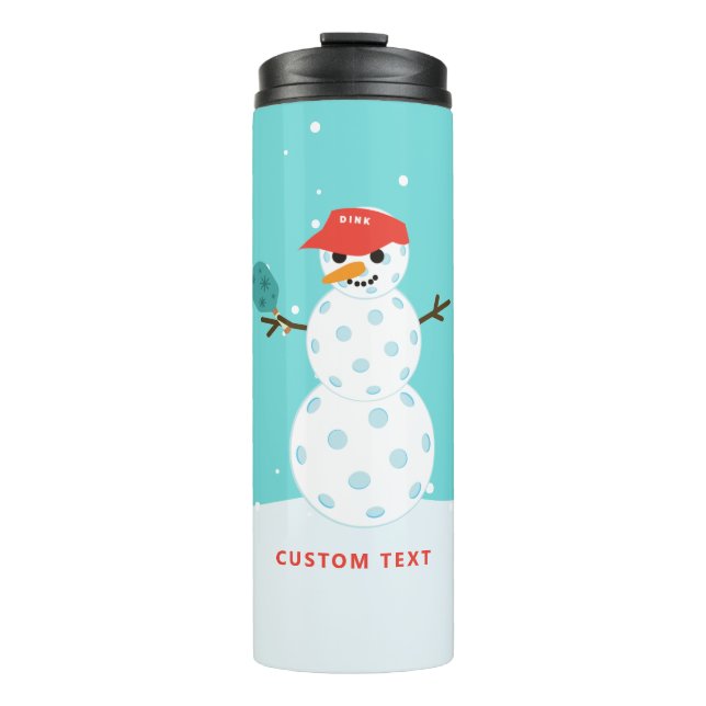 Pickleball Holiday Weihnachten Humour Snowman Thermosbecher (Vorderseite)