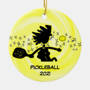 Pickleball Holiday Weihnachten Keramik Ornament