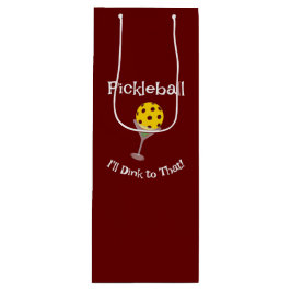 Pickleball, ich bleibe dran! T - Shirt Glass Geschenktüte Für Weinflaschen