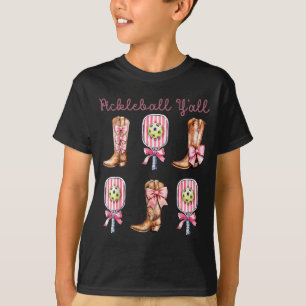 Pickleball ihr Westernstiefel und Paddel lustig T-Shirt