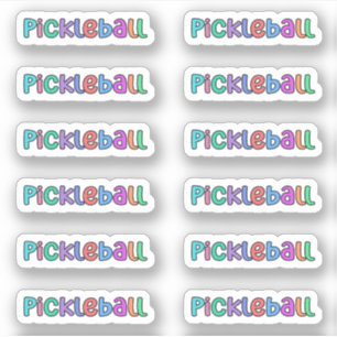 Pickleball in farbenfroher Aufkleber-Blatt/Aufkleb Aufkleber