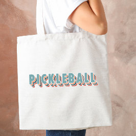 Pickleball in farbenfroher Multicolor Retro Typogr Tragetasche