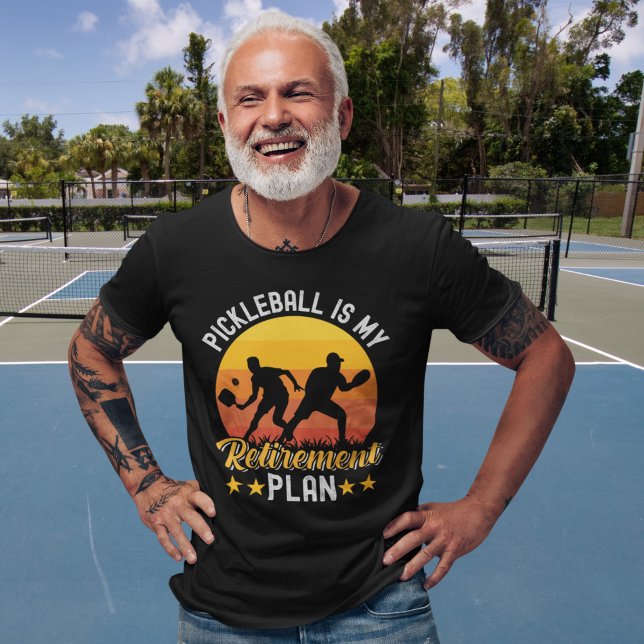 Pickleball Is my Retirement Plan Funny Pickleball  T-Shirt (Von Creator hochgeladen)