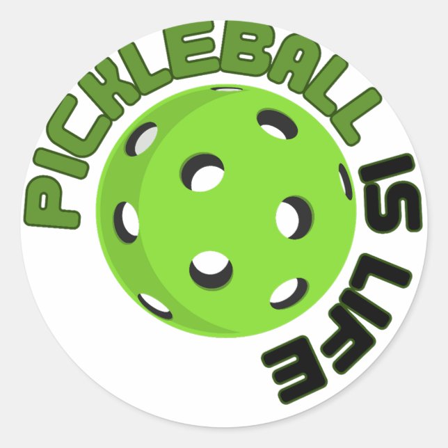 Pickleball ist das Leben Runder Aufkleber (Vorderseite)