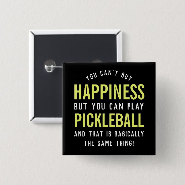 Pickleball ist Glück Funny Pickleball Geschenk Button (Vorne & Hinten)
