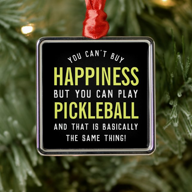 Pickleball ist Glück Funny Pickleball Geschenk Ornament Aus Metall (Baum)