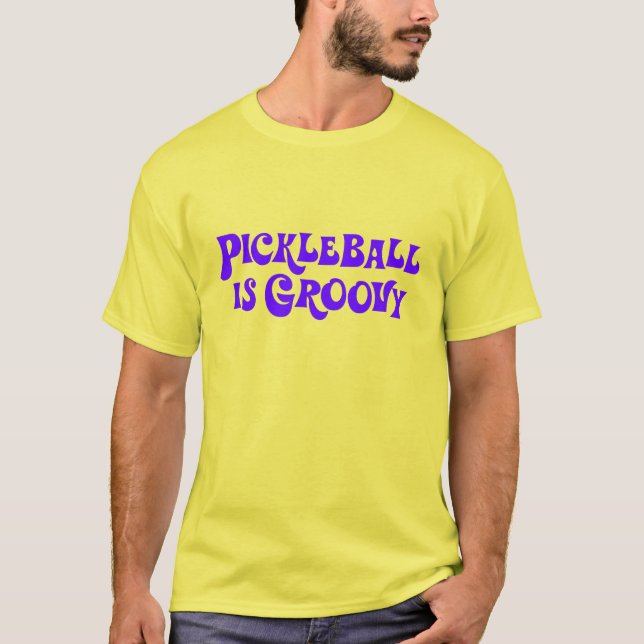 "Pickleball ist Groovy" Krawatten-T - Shirt (Vorderseite)
