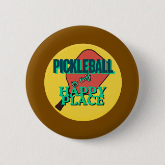 Pickleball ist mein glücklicher Ort Humor Knopf Button