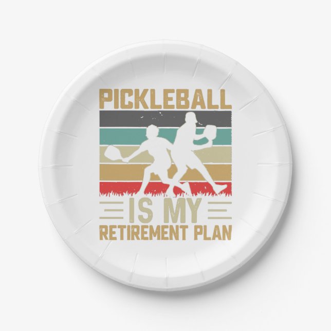 Pickleball ist mein Rentenplan Funny Pickleball Pappteller (Vorderseite)