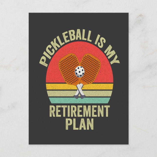 Pickleball ist mein Rentenplan Funny Vintager Vate Postkarte (Vorderseite)