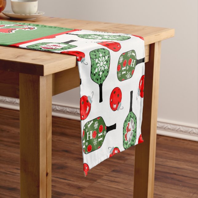 Pickleball Joshire Party Red Green Santa Kurzer Tischläufer (Beispiel)
