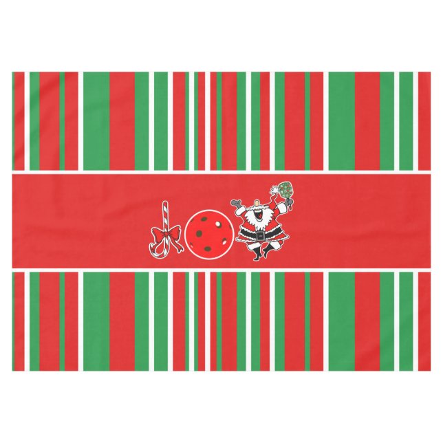 Pickleball Joshire Party Red Green Santa Tischdecke (Vorderseite (Horizontal))