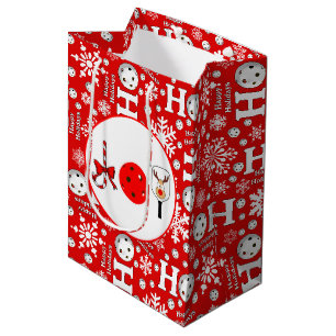 Pickleball Joy Christmas Party Rote Grüne Ornament Mittlere Geschenktüte