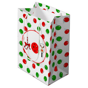 Pickleball Joy Christmas Party Rote Grüne Ornament Mittlere Geschenktüte