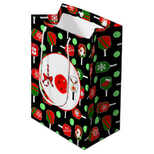 Pickleball Joy Christmas Party Rote Grüne Ornament Mittlere Geschenktüte