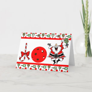 Pickleball Joy Christmas Party Santa Paddles Dankeskarte