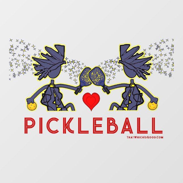 Pickleball Joyful Blue Window Cloning Fensteraufkleber (Blatt)