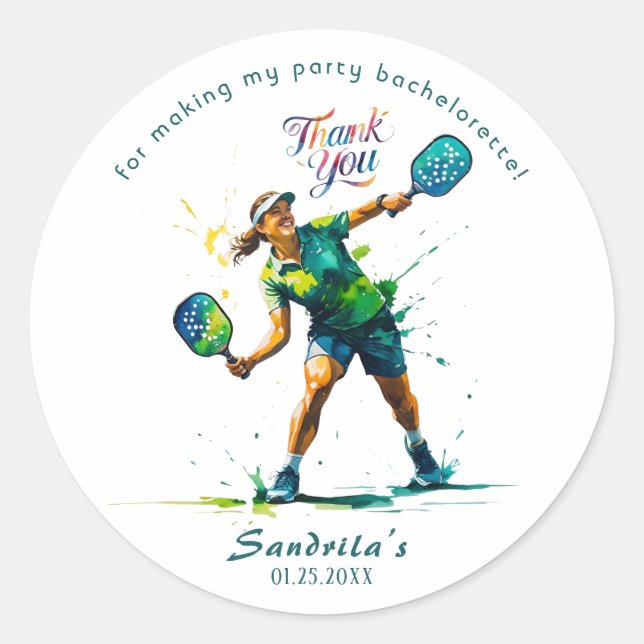 Pickleball  | Junggesellinnenabschied  Runder Aufkleber (Vorderseite)