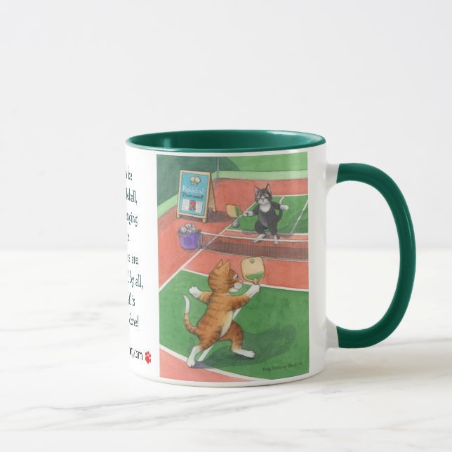 Pickleball Katzen Knospe u. Tony-Tasse Tasse (Rechts)