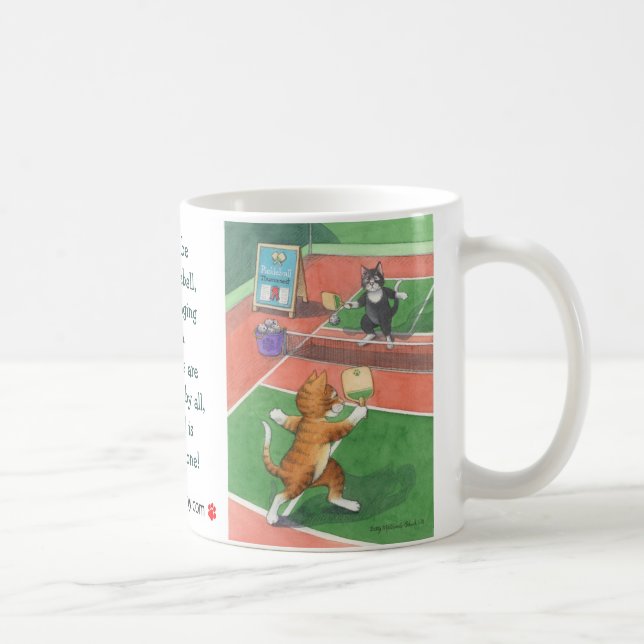 Pickleball Katzen Knospe u. Tony-Tasse Tasse (Rechts)