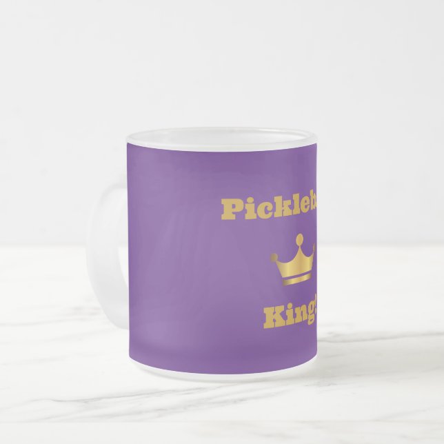 Pickleball King coffee Tasse - lila & gold (Vorderseite Links)