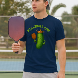 Pickleball King Funny Pickle & Crown Template T-Shirt