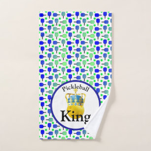Pickleball King, gelbes Pickleball mit einer Krone Handtuch