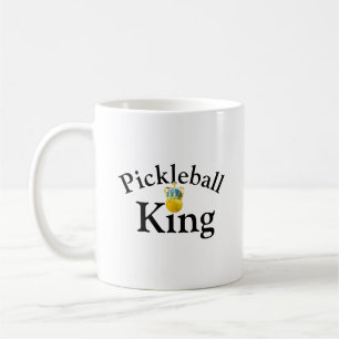 Pickleball King, gelbes Pickleball mit einer Krone Kaffeetasse