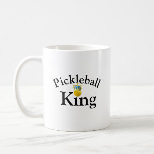 Pickleball King, gelbes Pickleball mit einer Krone Kaffeetasse