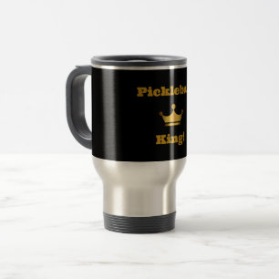 Pickleball King travel mug - schwarz mit Gold Reisebecher
