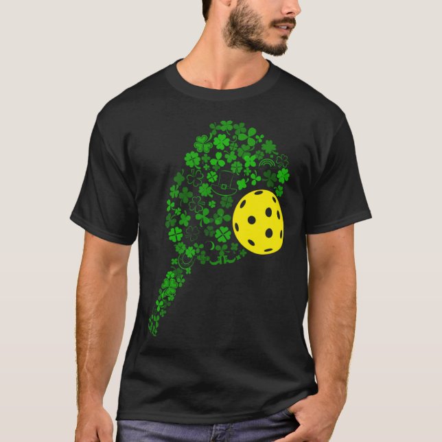 Pickleball Kleeblatt Leaf St Patrick Day Picklebal T-Shirt (Vorderseite)
