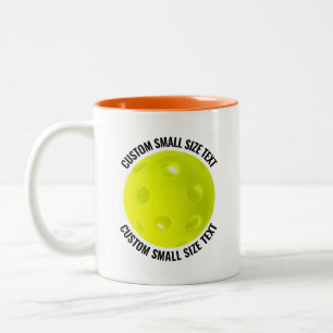 Pickleball & Kleiner Text ORANGE 325ml Custom Zweifarbige Tasse