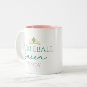 Pickleball-Königin „Ich kam zum Dinken“ Zweifarben Zweifarbige Tasse