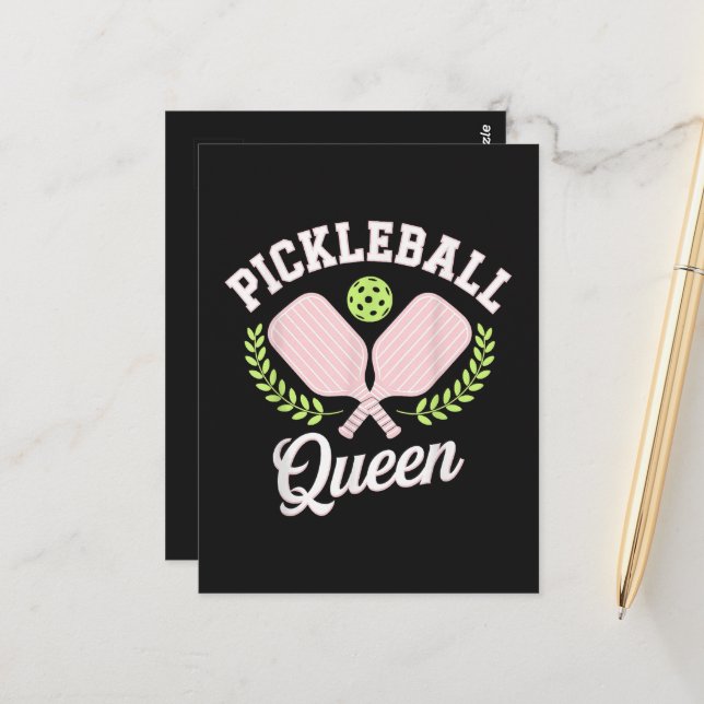 Pickleball-Königin Lustige Pickleball-Spielerin Postkarte (Vorderseite/Rückseite Beispiel)