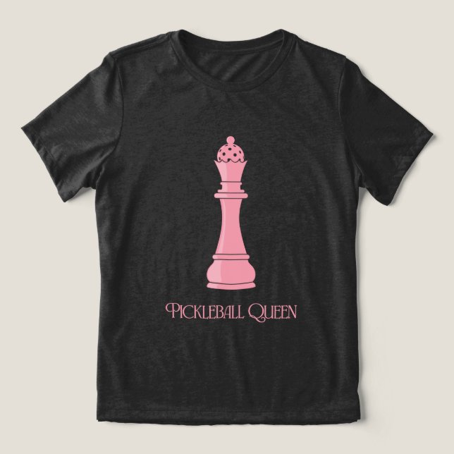 Pickleball-Königin Tri-Blend Shirt (Design Vorderseite)