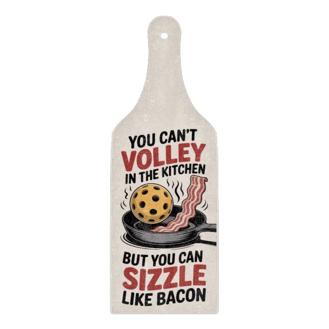 Pickleball Küchenzone Bacon Humor Schneidebrett (Vorderseite)