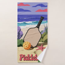 Pickleball-Küste Paddle-Szene mit Starfish