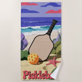 Pickleball-Küste Paddle-Szene mit Starfish Strandtuch