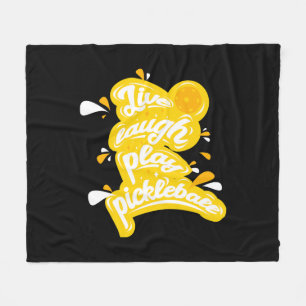 Pickleball - Lebe Lache Spiele Pickleball Fleecedecke