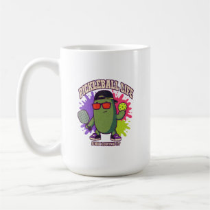 Pickleball Leben Gurken Charakter Sport Humor  Kaffeetasse