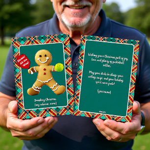 Pickleball Lebkuchen Frohsinn Feiertagskarte