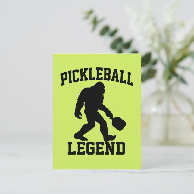 Pickleball Legend Funny Bigfoot Postkarte (Stehend Vorderseite)
