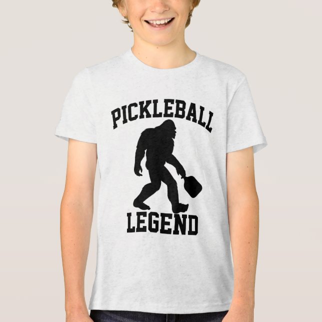 Pickleball Legend Funny Bigfoot Tri-Blend Shirt (Vorderseite)