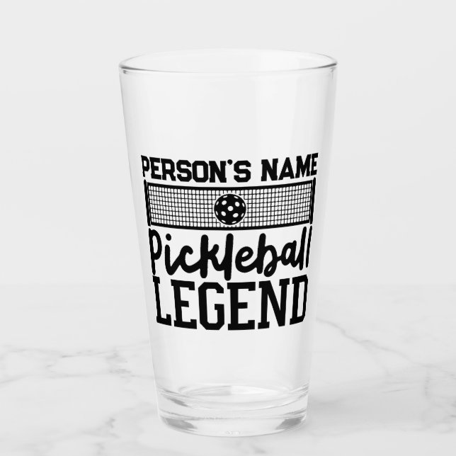 Pickleball Legend Personalisierter Name Glas (Vorderseite)