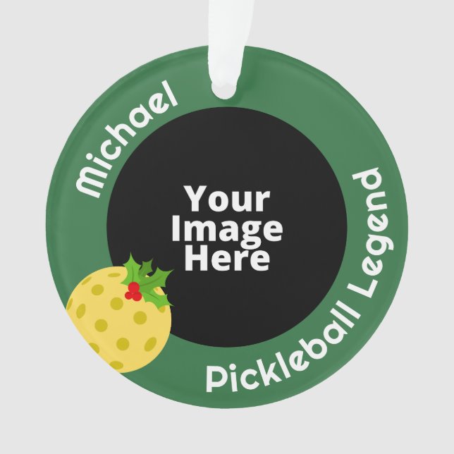 Pickleball Legend Personalized Photo Christmas Ornament (Vorderseite)