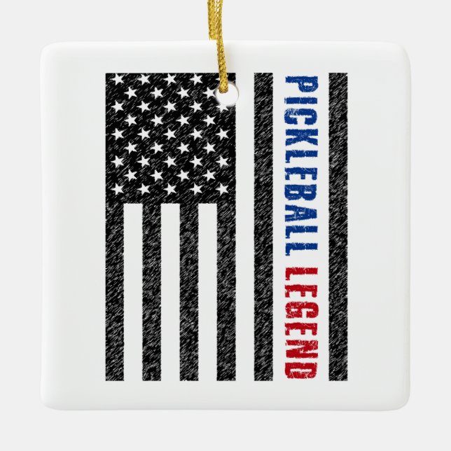 Pickleball Legend USA Keramikornament (Vorderseite)