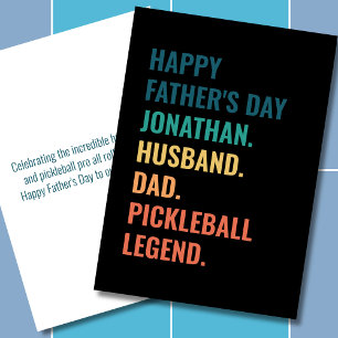 Pickleball-Legende Personalisierter Vatertag Feiertagskarte