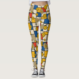 Pickleball Leggings Piet Mondrian Muster