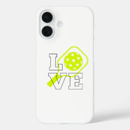 Pickleball-Liebe - Neon Paddle und Ball Design iPhone 16 Hülle